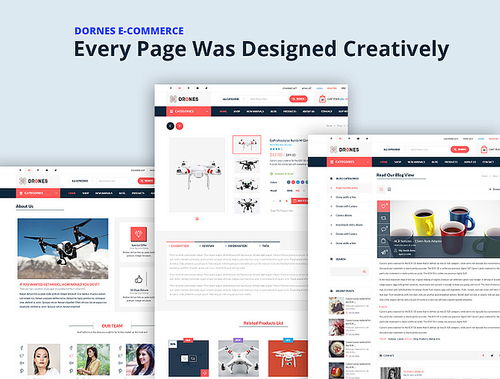无人机销售电子商务购物网站设计psd网页模板drone ecommerce ui kit 网页模版 美工云 meigongyun.com 未归类